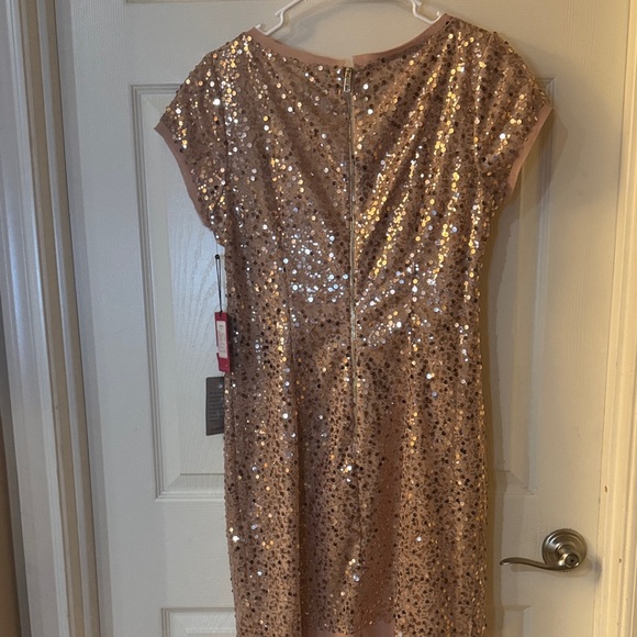 Vince Camuto Blush Sequin Cap-Sleeve Mini Dress - Picture 3 of 3